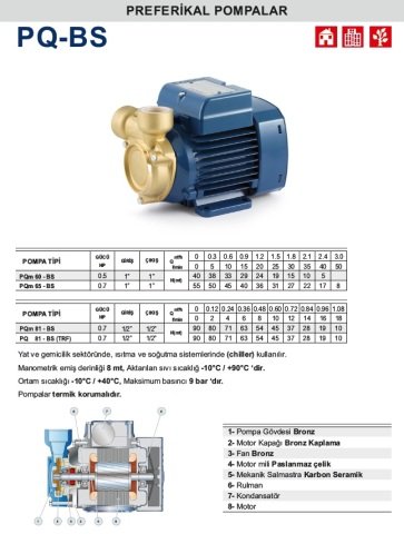 Pedrollo PQm 81 - BS PRO    0.7Hp 220V  Preferikal Pompa