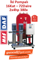 DAF DM2-4209 2x4Hp 380v İki Pompalı Hidrofor (14kat-76daire)