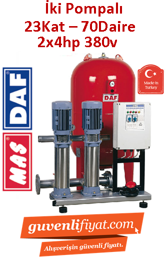 DAF DM2-4210 2x4Hp 380v İki Pompalı Hidrofor (23kat-70daire)