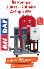 DAF DM2-4210 2x4Hp 380v İki Pompalı Hidrofor (23kat-70daire)