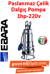 EBARA DW M 100 A  220V 1HP Komple Paslanmaz Açık Fanlı Dalgıç Pompa