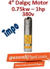 İMPO 0.75kw -1hp 380V Dalgıç Motor (eco motor, döküm başlıklı, ithal)  4''
