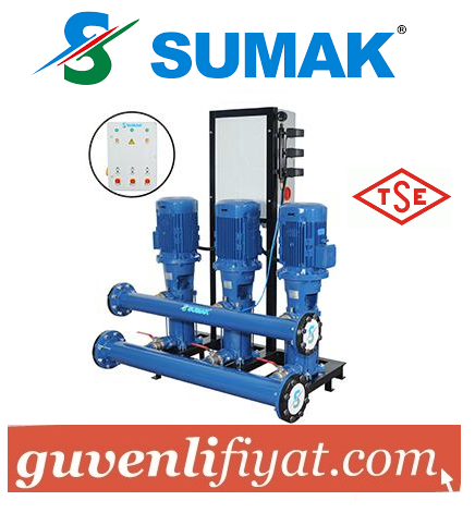 SUMAK SHT50/3C 3x30 HP 380V ÜÇ POMPALI TAM OTOMATİK PAKET HİDROFOR