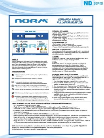 Norm ND 50/200 A      1.1 kW  220V   Pis Su Dalgıç Pompa (1450 d/dk)