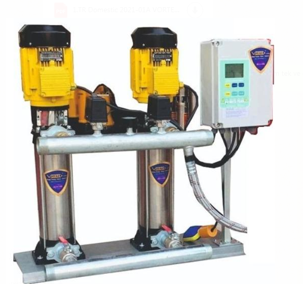 VORTEX YBT 100-05 -2x5.5HP-380V- DİK MİLLİ ÇOK KADEMELİ ÇİFT POMPALI HİDROFOR