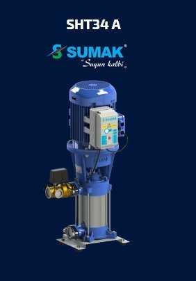 SUMAK SHT34A 1500/6 15.HP 380V DÜŞEY MİLLİ KADEMELİ PAKET HİDROFOR