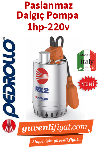 PEDROLLO RXM 4 220V 1HP Komple Paslanmaz Drenaj Dalgıç Pompa