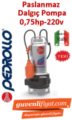 PEDROLLO VXm 8/35-N 220V 0.75HP Paslanmaz Gövdeli Foseptik Dalgıç Pompa