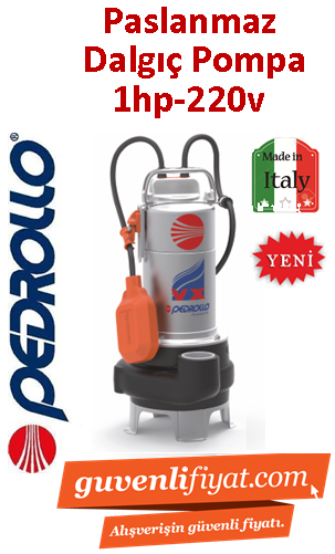PEDROLLO VXm 10/35-N 220V 1HP Paslanmaz Gövdeli Foseptik Dalgıç Pompa