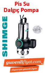 SHIMGE WSD 75/35 T 1HP 220V Paslanmaz Gövdeli Pis Dalgıç Pompa