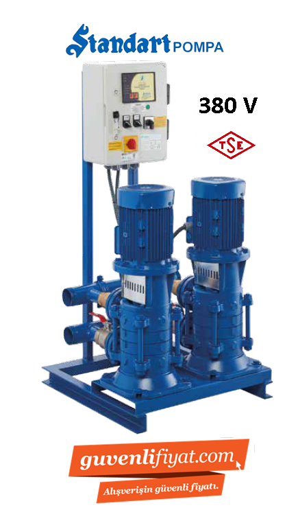 STANDART TH 2xSKM-V 50/3 30 HP 380V ÇİFT POMPALI DÜŞEY MİLLİ HİDROFOR