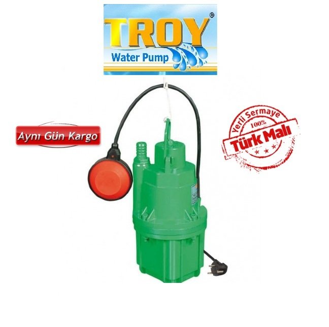 TROY HDF 4 1'' ÇIKIŞLI 10 MT KABLOLU FLATÖRLÜ TİTREŞİMLİ DALGIÇ POMPA