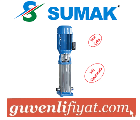 SUMAK SHTPD16-550/8 5.5 HP 380W DÜŞEY MİLLİ PASLANMAZ ÇARK VE DİFÜZÖRLÜ INLINE POMPA