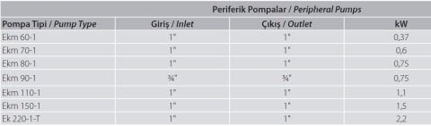 Aquastrong Ek 220-1-T   2.2kW 380V  Periferik Çarklı Santrifüj Pompa