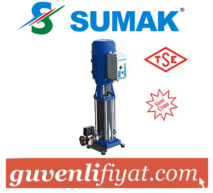 SUMAK SHTP16 A 550/8 5.5 HP 380W DÜŞEY MİLLİ KADEMELİ KOMPLE PASLANMAZ HİDROFOR