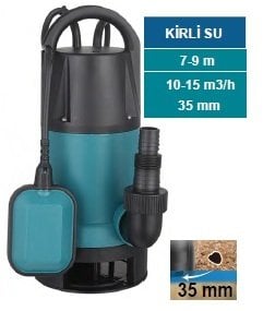 MOMENTUM PKS-750PWE -750W-220V- PLASTİK GÖVDELİ TEMİZ /KİRLİ SU AÇIK FANLI  DALGIÇ DRENAJ POMPASI