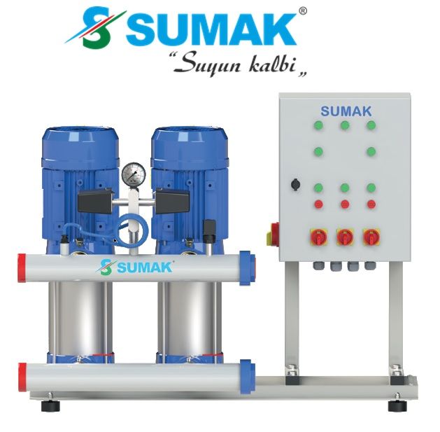SUMAK, SHT6B 180/10 PFK, 2x1.35 KW, 380V, 2900 d/d,  ÇİFT POMPALI, FREKANS KONTROLLÜ HİDROFOR