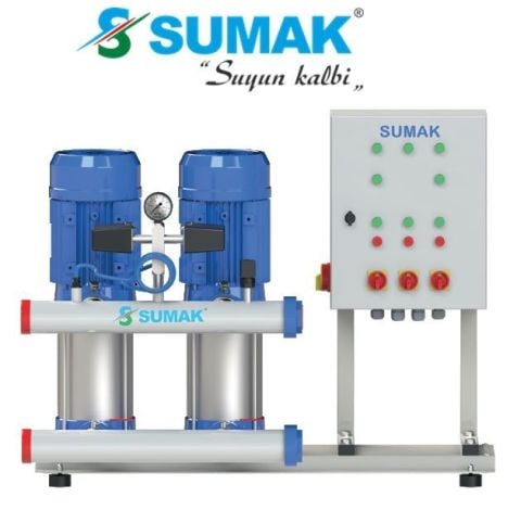 SUMAK, SHT8B 400/10 PFK, 2x3 KW, 380V, 2900 d/d,  ÇİFT POMPALI, FREKANS KONTROLLÜ HİDROFOR