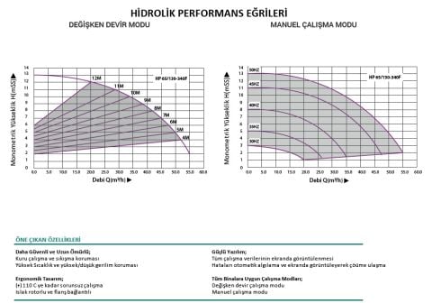 Prana HP-F 65/130-340    DN 65  220V  Frekans Kontrollü Flanşlı Sirkülasyon Pompa