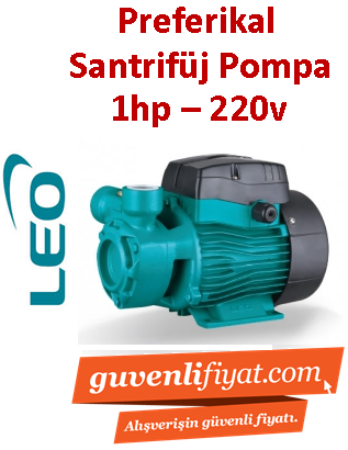 LEO AQm75 1HP 220v Preferikal Sürtme Fanlı Santrifüj Pompa