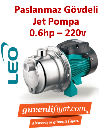 LEO AJm45S 0.6HP 220v Paslanmaz Gövdeli Jet Pompa