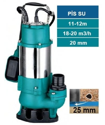 MOMENTUM PSP18-12/0.55-0.75HP-220V- PASLANMAZ GÖVDELİ PİS SU DRENAJ DALGIÇ  POMPASI