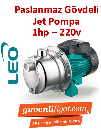 LEO AJm75S 1HP 220v Paslanmaz Gövdeli Jet Pompa