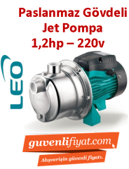 LEO AJm90S 1.2HP 220v Paslanmaz Gövdeli Jet Pompa