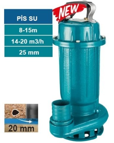 MOMENTUM V250F- 0.35HP-220V- DÖKÜM GÖVDELİ PİS SU DRENAJ DALGIÇ  POMPASI
