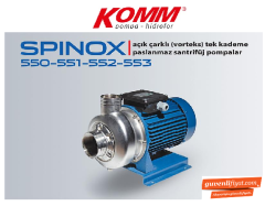 STAR SPINOX 552 M 3.HP 220V KOMPLE PASLANMAZ AÇIK (VORTEX) ÇARKLI SANTRİFÜJ POMPA