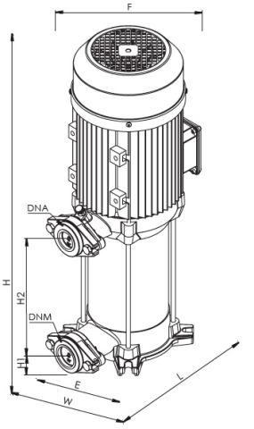SUMAK, SHT8A-450/12, 4.5HP, 380V, TEK POMPALI, DÜŞEY MİLLİ, KADEMELİ HİDROFOR