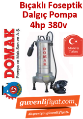 DOMAK AST1025 B5 4HP 380v Bıçaklı Foseptik Dalgıç Pompası (panolu)