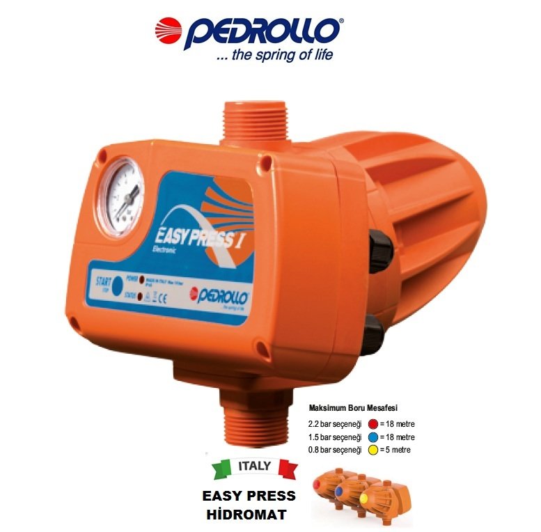 Pedrollo EASY PRESS II    2Hp 220V  Manometreli Otomatik Pompa Kontrol Cihazı (HİDROMAT)