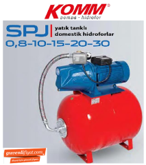 STAR SPJ-Y 20 T 2.HP 380V 100 LT YATIK TANKLI DOMESTİK HİDROFOR