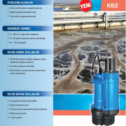 ALARKO, KBZ 31.5 , 2HP, 380V, ENDÜSTRİYEL TİP, DRENAJ DALGIÇ POMPASI (3'')