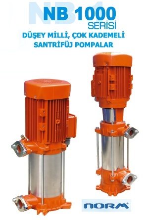 Norm NB 1109 M      1.1 kW  220V   Düşey Milli Çok Kademeli Santrifüj Pompa