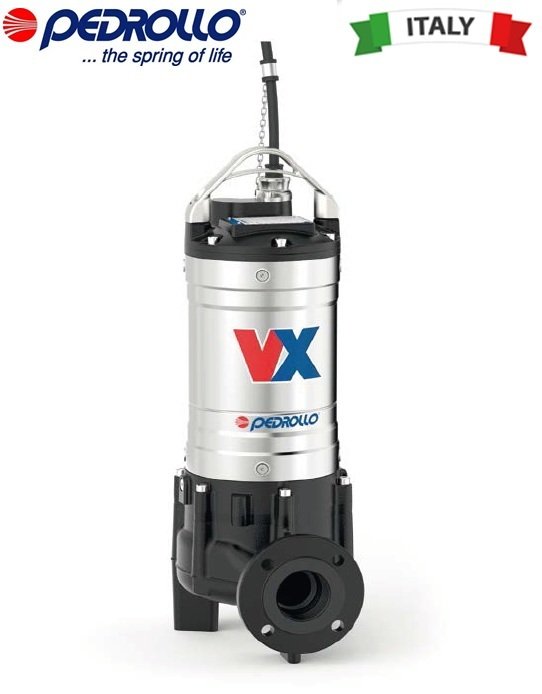 Pedrollo  VX 75/65    7.5Hp 380V  Epoksi Döküm Gövdeli Foseptik Atık Su Dalgıç Pompa