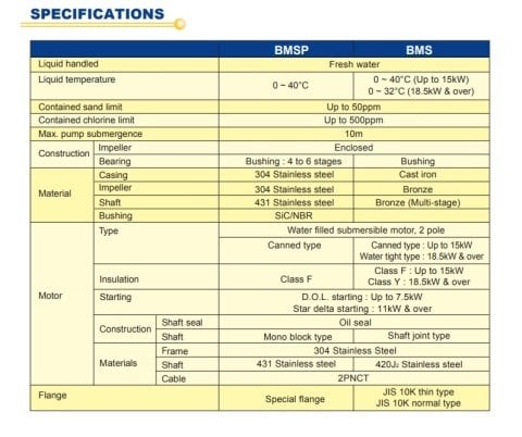 Ebara 100 BMS2530   20Hp 380V  Paslanmaz Çelik Büyük Ölçekli Temiz Su Drenaj Dalgıç Pompa