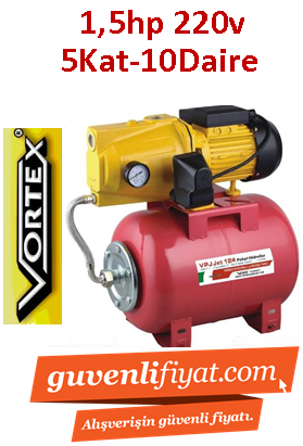 VORTEX Süper Jet 174 1.5Hp 220V 5kat-10daire Döküm Gövdeli Paket Hidrofor