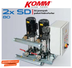 STAR 2 SD 80/8 T 2x1.5 HP 380V İKİ POMPALI PAKET HİDROFOR