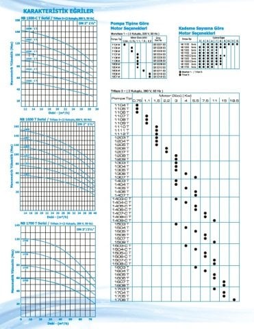 Norm NB 1706 T      18.5 kW  380V   Düşey Milli Çok Kademeli Santrifüj Pompa