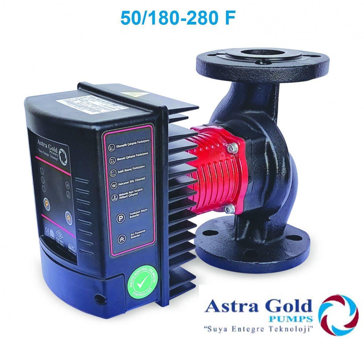 Astra Gold 50/180-280 F  DN 50 Frekans Kontrollü Sabit Mıknatıslı Flanşlı Tip Sirkülasyon Pompası