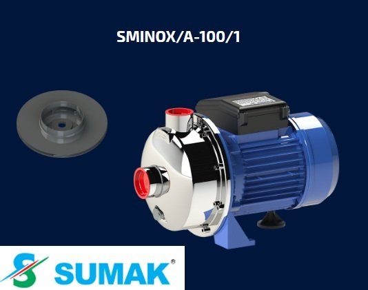 Sumak SMINOX/A-100/1T   1Hp 380V  Paslanmaz Santrifüj Pompa