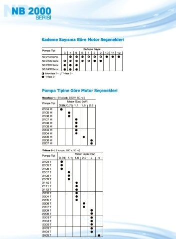 Norm NB 2105 T      0.75 kW  380V   Yatay Milli Çok Kademeli Santrifüj Pompa