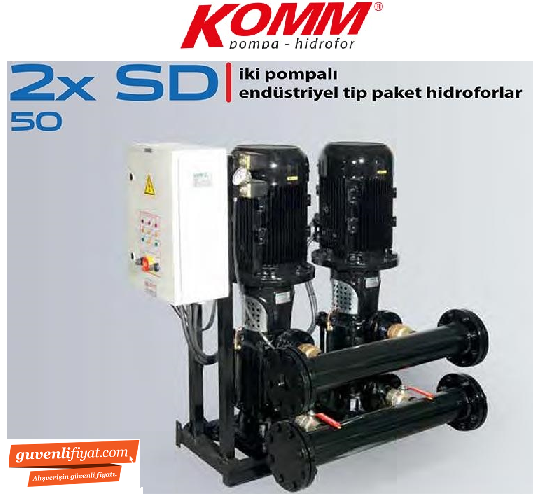 STAR 2 SD 50/5 2x75 HP 380V İKİ POMPALI ENDÜSTRİYEL TİP PAKET HİDROFOR