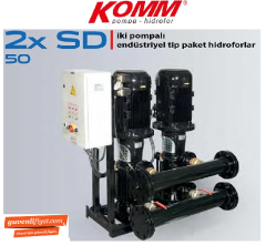 STAR 2 SD 50/5 2x75 HP 380V İKİ POMPALI ENDÜSTRİYEL TİP PAKET HİDROFOR