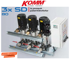 STAR 3 SD 80/5 T 3x1 HP 380V ÜÇ POMPALI PAKET HİDROFOR