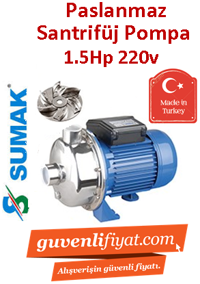 SUMAK SMINOX/A-150/2 1.5Hp 220v Paslanmaz Santrifüj Pompa