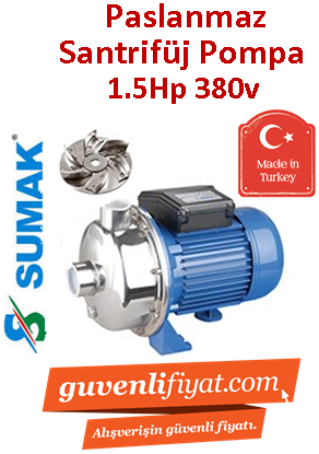 SUMAK SMINOX/A-150/2T 1.5hp 380v Paslanmaz Santrifüj Pompa