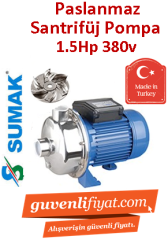 SUMAK SMINOX/A-150/2T 1.5hp 380v Paslanmaz Santrifüj Pompa